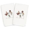 Linum Home Textiles 2-pack Christmas Snow Family Embroidered Hand Towel Set