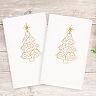 Linum Home Textiles 2-pack Christmas Scroll Tree Embroidered Hand Towel Set