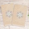 Linum Home Textiles Christmas 2-pack Crystal Embroidered Luxury Turkish Cotton Hand Towels
