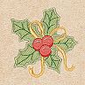 Linum Home Textiles Christmas 2-pack Holly Bunch Embroidered Luxury Turkish Cotton Hand Towels