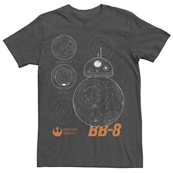 Men's Star Wars BB-8 Outlined Schematic Graphic Tee