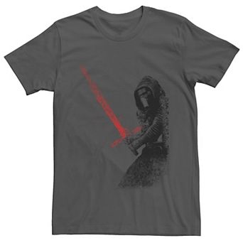 Men's Star Wars Kylo With Red Lightsaber Distressed Art Tee