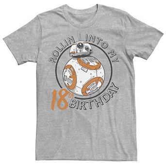 Men's Star Wars BB-8 Rollin Into My 18th Birthday Portrait Tee