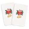 Linum Home Textiles Christmas 2-pack Bells Embroidered Luxury Turkish Cotton Hand Towels