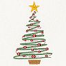 Linum Home Textiles Christmas 2-pack Tree Embroidered Luxury Turkish Cotton Hand Towels