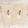 Linum Home Textiles 2-pack Snowman Embroidered Hand Towel Set