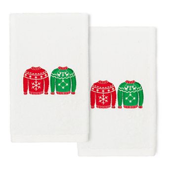 Linum Home Textiles Christmas 2-pack Sweaters Luxury Turkish Cotton Hand Towels