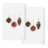 Linum Home Textiles Christmas 2-pack Ornaments Embroidered Luxury Turkish Cotton Hand Towels