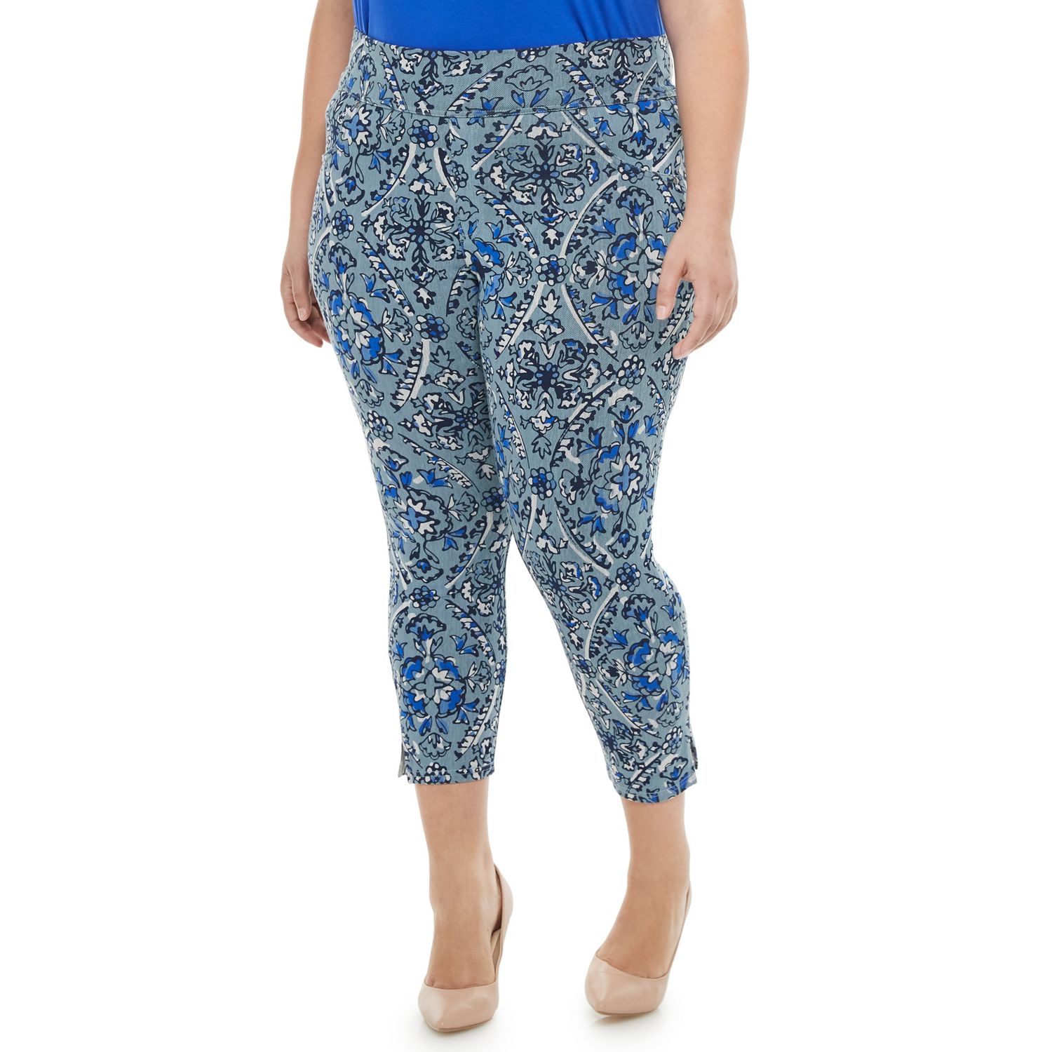 utopia by hue high waist denim capri