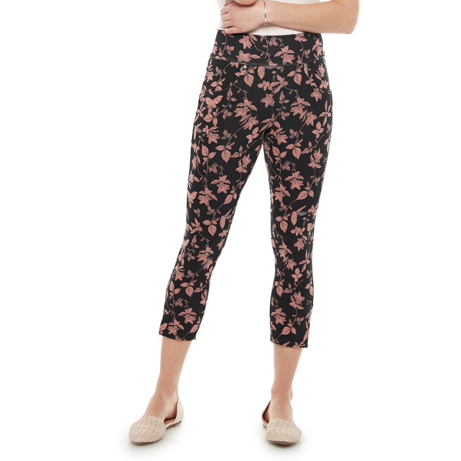 utopia by hue high waist denim capri