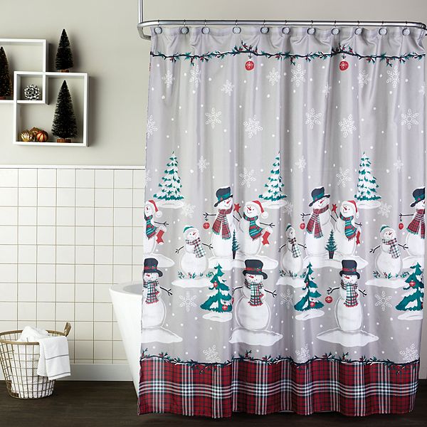 Details about   71" Christmas Tree Snowman Camper Shower Curtain Sets Bathroom Decor w/ Hooks 