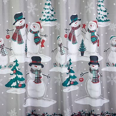 Saturday Knight, Ltd. Plaid Snowman Shower Curtain & Hook Set