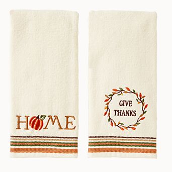 Saturday Knight, Ltd. Give Thanks & Home 2 pc Hand Towel Set