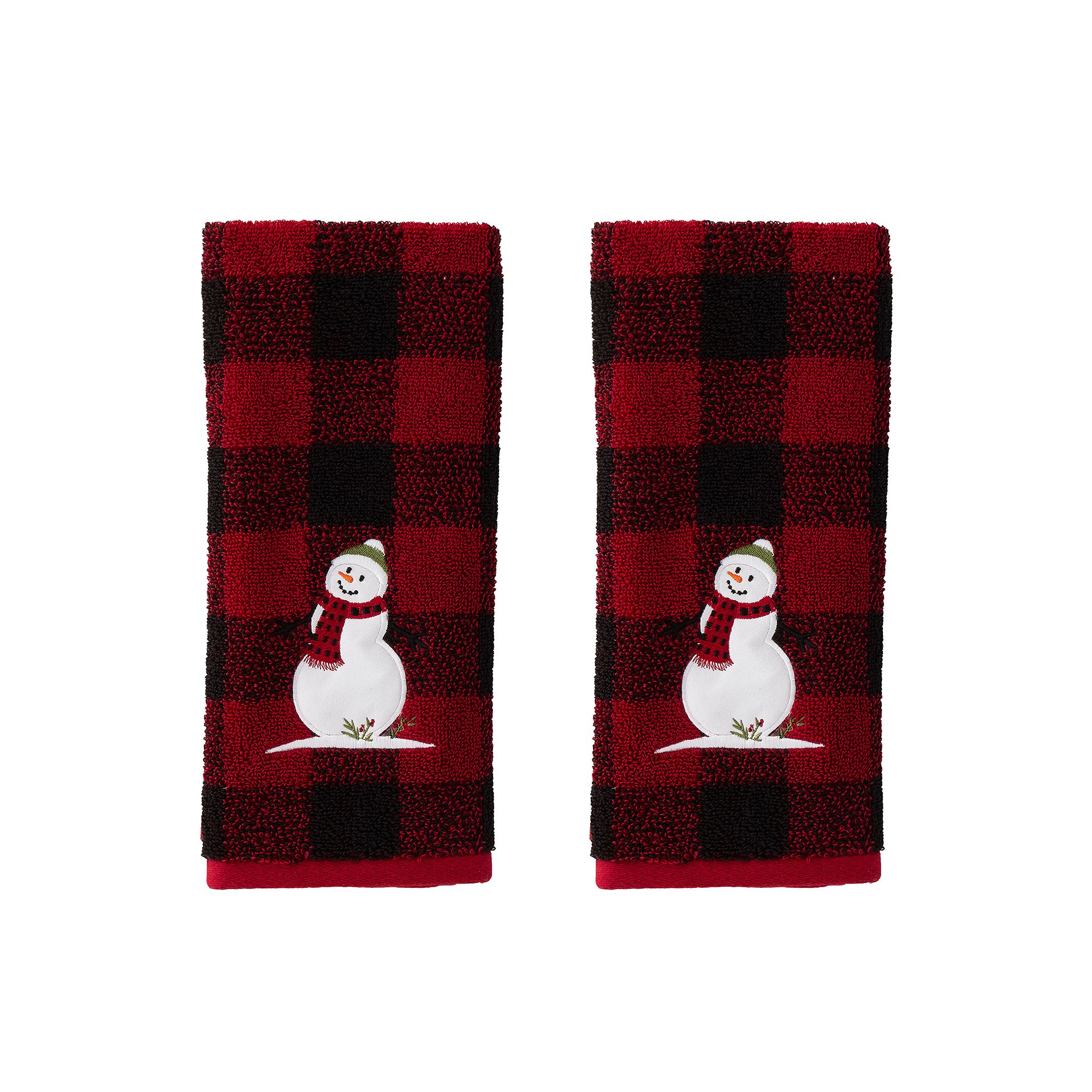 Saturday Knight, Ltd. Woodland Winter 2-Piece Hand Towel Set, Red