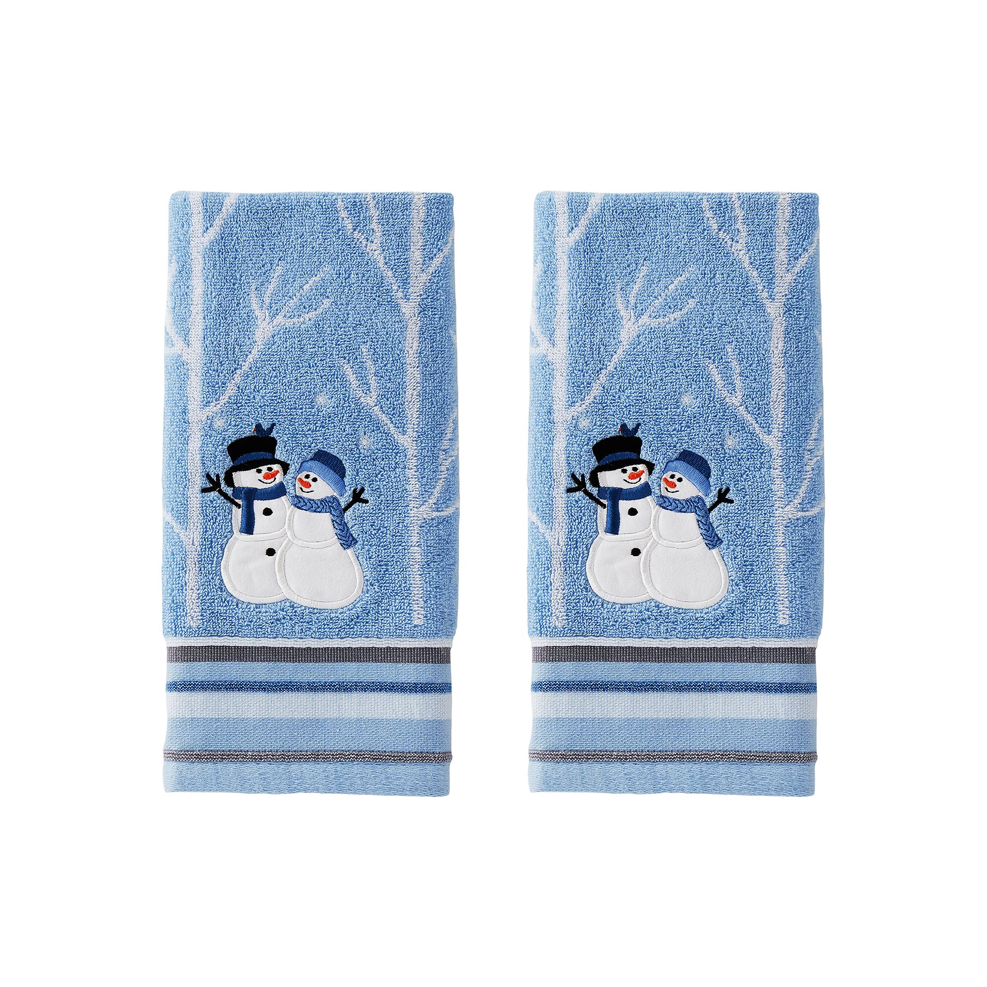 Saturday Knight, Ltd. Winter Friends 2-Piece Hand Towel Set, Blue