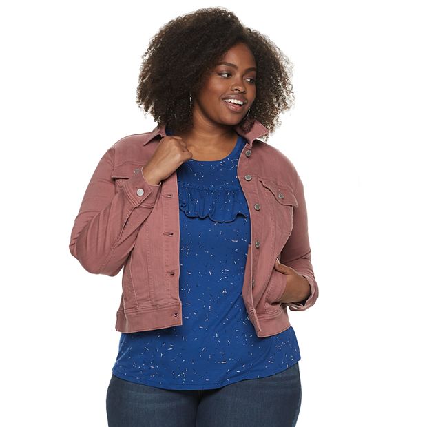 Kohl's plus shop size denim jacket