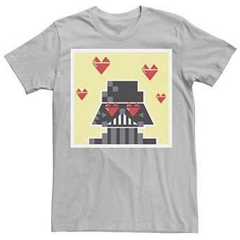 Men's Star Wars Darth Vader Pixel Heart Eyes Valentine's Tee