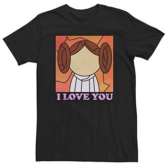 Men's Star Wars Princess Leia "I Love You" Stained Glass Graphic Tee