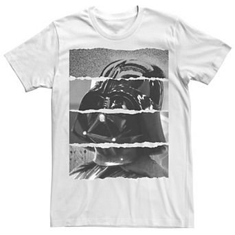 Men's Star Wars Torn Darth Vader Helmet Panels Tee