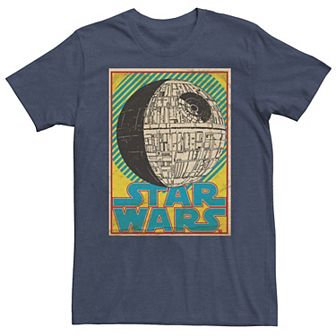 Men's Star Wars Death Star Comic Playing Card Poster Tee