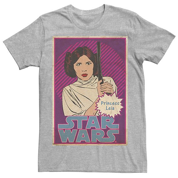 Men's Star Wars Princess Leia Vintage Trading Card Graphic Tee, Size: 3XL, Athletic Heather