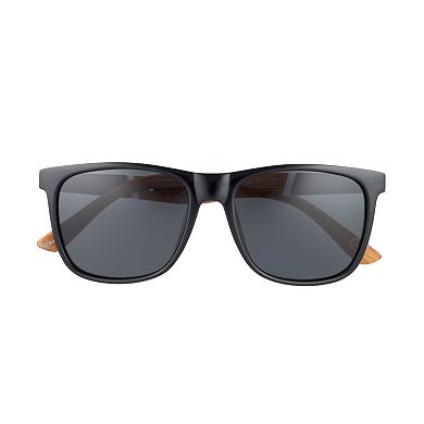 Men's Apt. 9® Polarized Black Textured Wood Polarized Sunglasses 