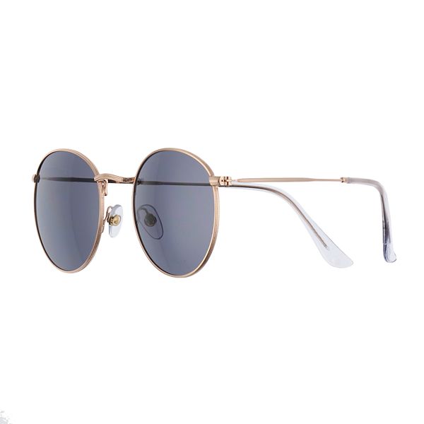 frokost Uden for permeabilitet Men's Apt. 9® Shiny Gold Metal Round Sunglasses - Classic Smoke Lens