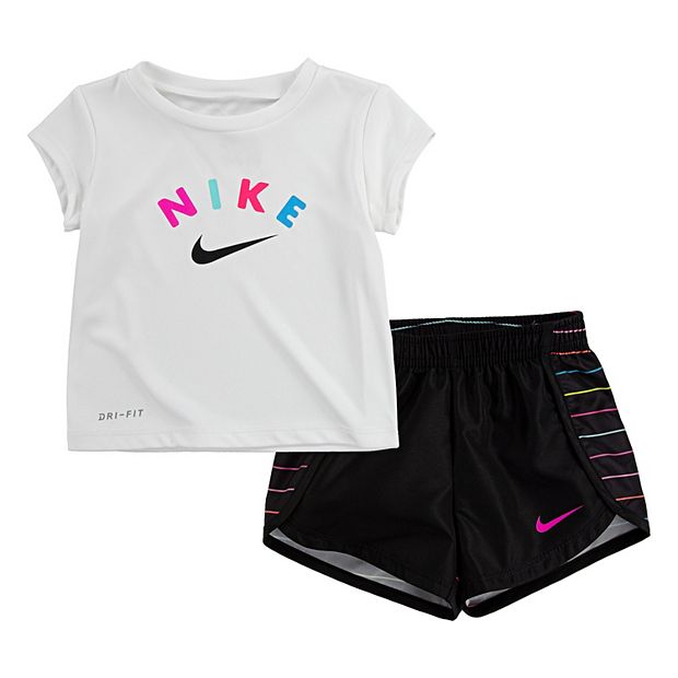 Baby Girl Nike 2 Piece Dri FIT Graphic T Shirt Sprinter Shorts Set