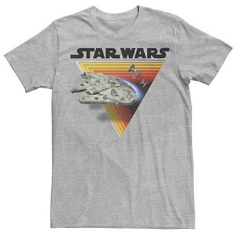Men's Star Wars Millennium Falcon Retro Depth Triangle Graphic Tee