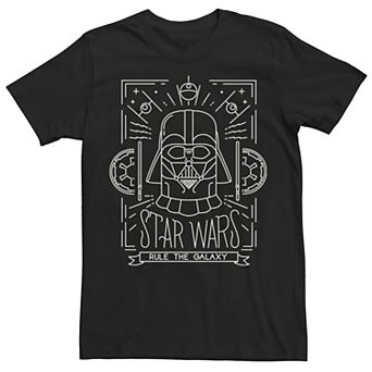 Men's Star Wars Darth Vader Vintage Craft Poster Line Art Tee