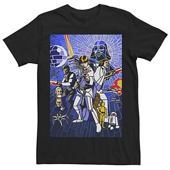 Men's Star Wars Stained Glass Group Poster Tee