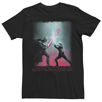 Men's Star Wars Darth Vader Luke Skywalker Battle Silhouette Tee
