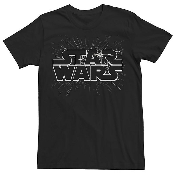 Men's Star Wars Classic Logo With X-Wing Fighters Tee