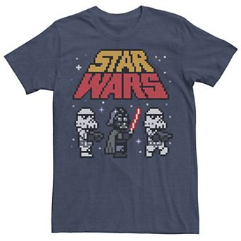 Men's Star Wars Vader Troopers Logo 8-Bit Pixels Tee