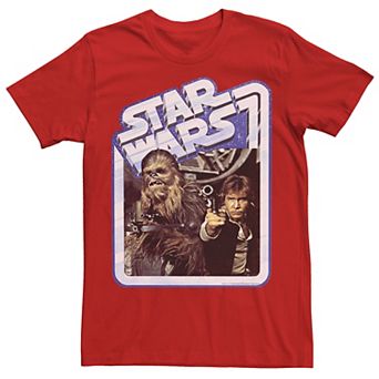 Men's Star Wars Han Solo Chewie Chrome Border Tee