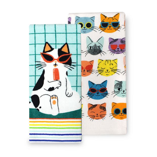 6 Pack Kitchen Dish Towels,Colorful Watercolor Cute Cats And Butterfly 11 X  11 Inch Dish Cloths, Bar Mop Is Perfect Cleaning Cloth For Washing Dishes,  Kitchen, Counter And Car,(Pack Of 6) 