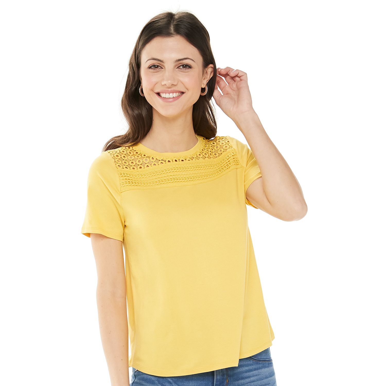 kohls yellow tops