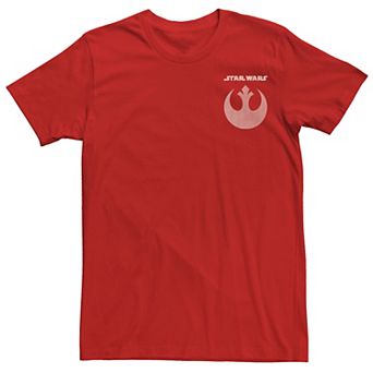 Men's Star Wars Rebel Striaght Logo and Icon Tee