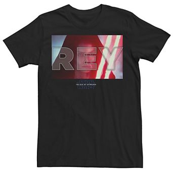 Men's Star Wars Rise Of Skywalker Rey Text Over Lay Portrait Tee
