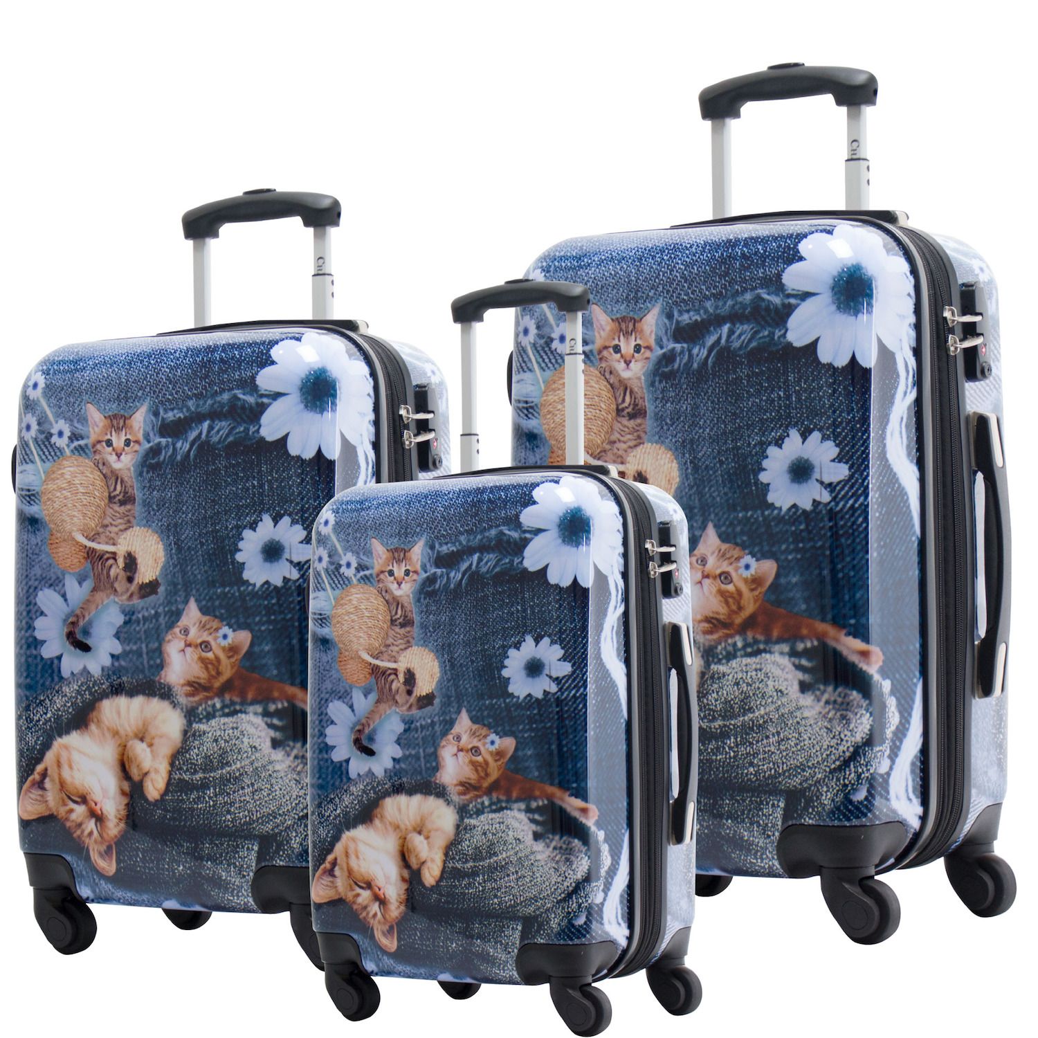 denim luggage set