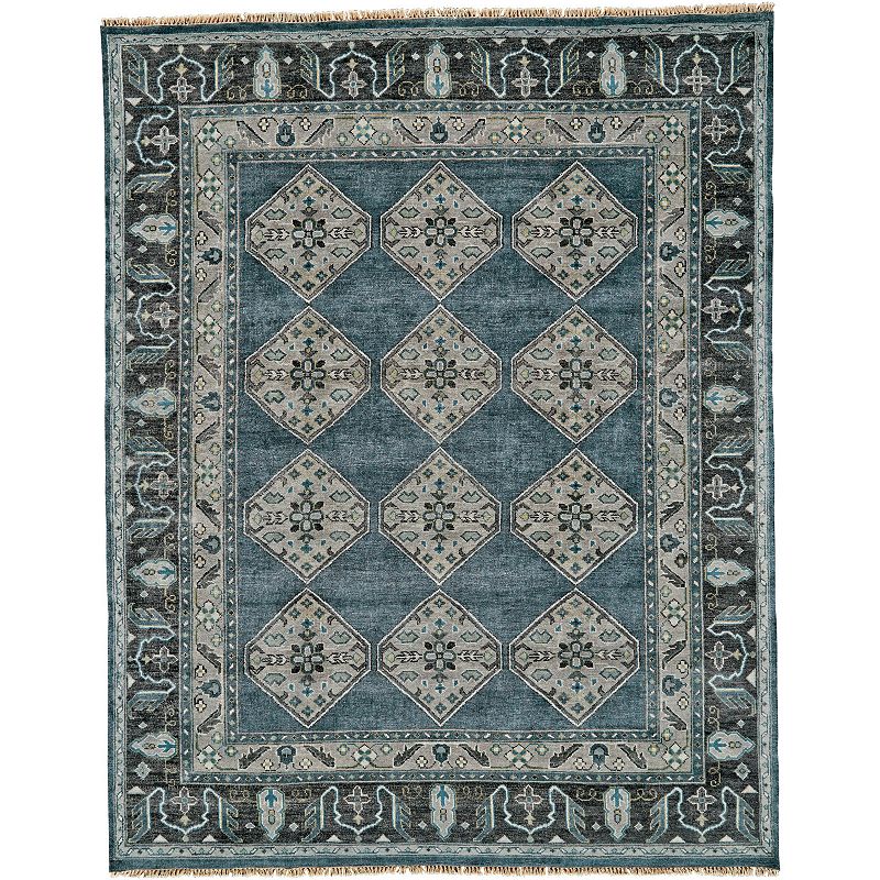 Weave & Wander Alden Rug, Blue, 5.5X8.5 Ft