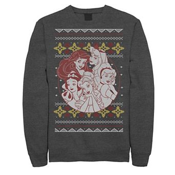Men's Disney's Princess Circle Group Shot Ugly Christmas Fleece
