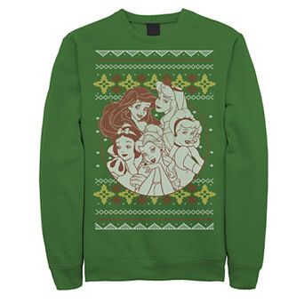 Men's Disney's Princess Circle Group Shot Ugly Christmas Fleece