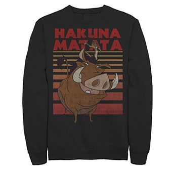Disney's The Lion King Timon Pumbaa Men's Hakuna Matata Stripes Sweatshirt