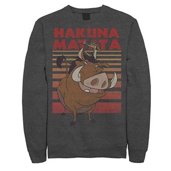 Disney's The Lion King Timon Pumbaa Men's Hakuna Matata Stripes Sweatshirt