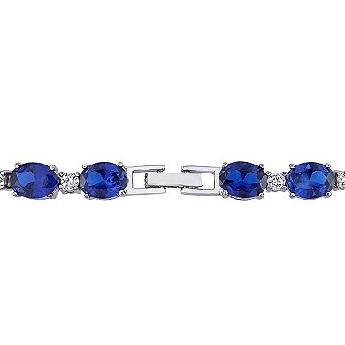 Stella Grace Sterling Silver Lab-Created Blue & White Sapphire Bracelet