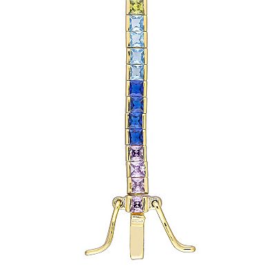 Stella Grace 18k Gold Over Silver Multicolored Cubic Zirconia Tennis Bracelet