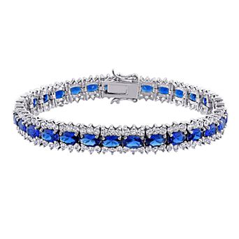 Stella Grace Sterling Silver Lab-Created Blue & White Sapphire Bracelet