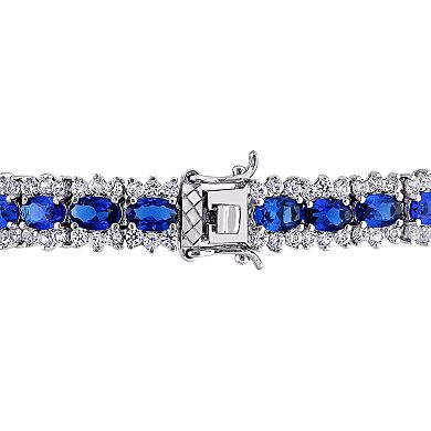 Stella Grace Sterling Silver Lab-Created Blue & White Sapphire Bracelet