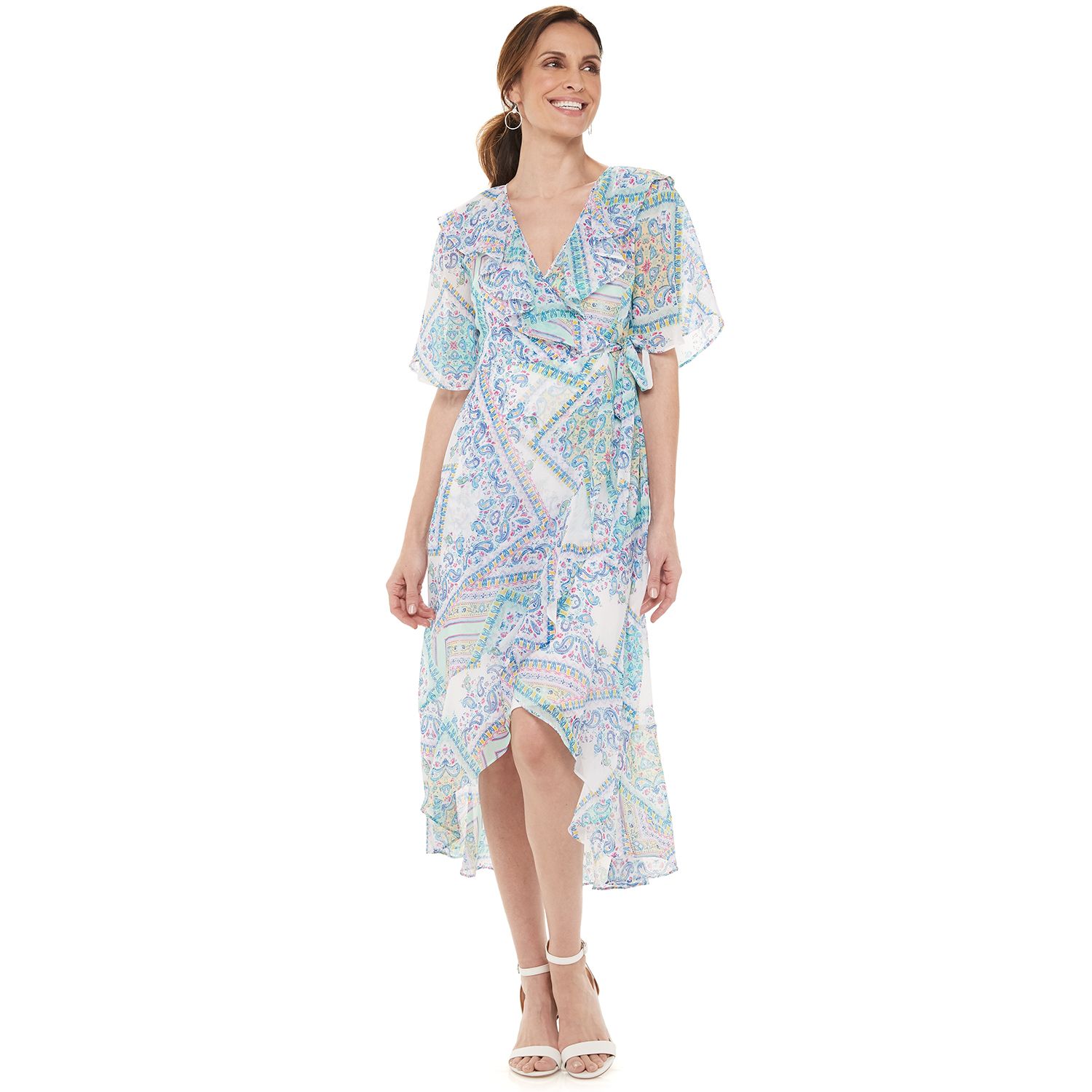 chaps wrap dress